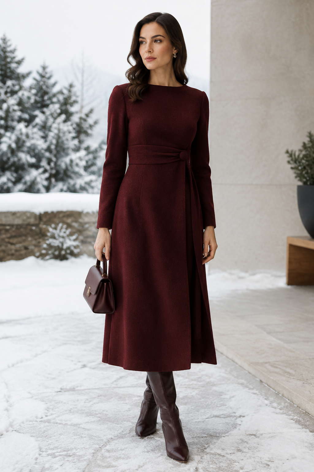 Vestido de inverno elegante