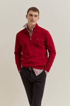 Camisola de lã com meio fecho
